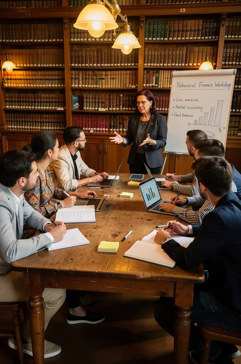 Olvasó figyelmesen tanulmányoz egy viselkedési pénzügyekről szóló gyakorlati könyvet